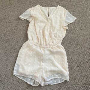 Cream Romper with pockets